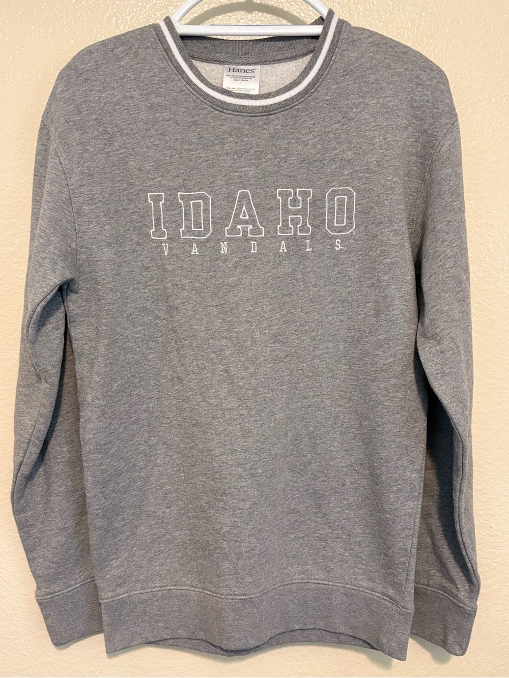 Idaho Vandals Crewneck Sweatshirt Gray Hanes Retro Throwback Size Small